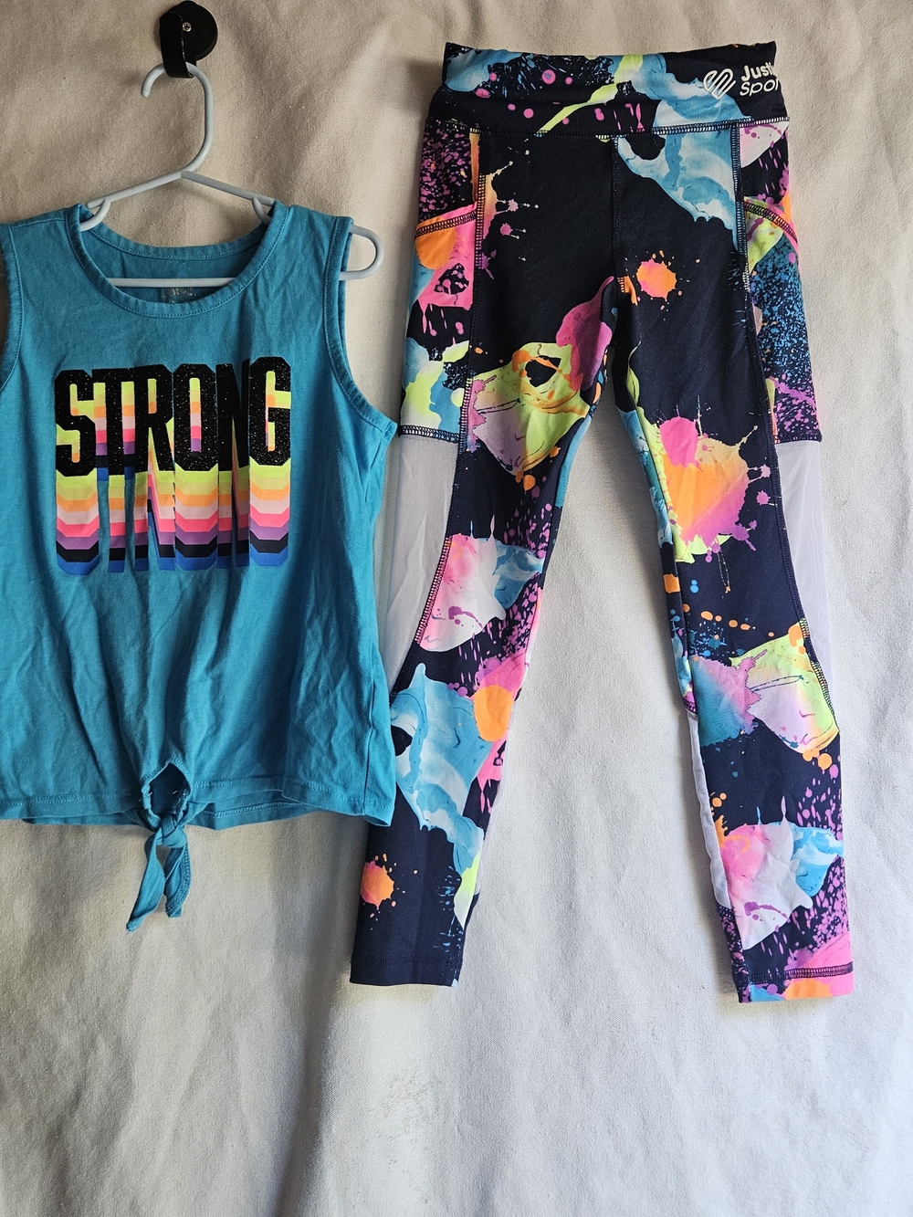 Justice Sport Girls 2-Piece Active Set Size 7/8 Tank Leggings